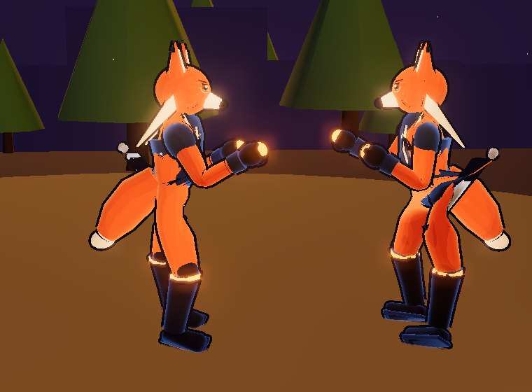 The same two fighters standing correctly on the ground
